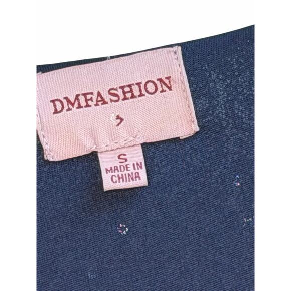 DMFashion Navy Sequin Wrap Maxi Dress Size Small Flutter Sleeve Formal Evening - Picture 16 of 16